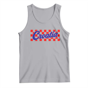 Croatia Tank Top Checkered Retro Hrvatska Zagreb Croatian TS10 Athletic Heather Print Your Wear