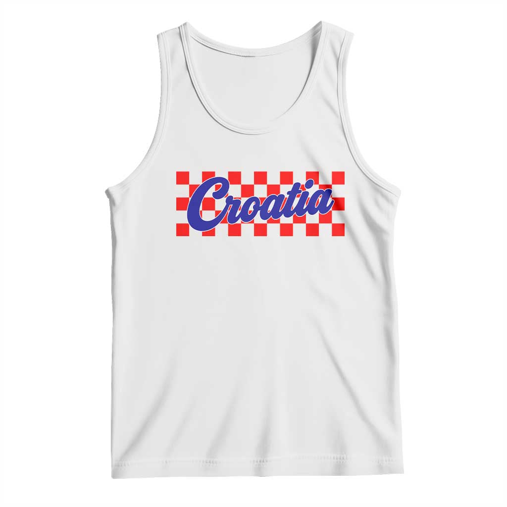 Croatia Tank Top Checkered Retro Hrvatska Zagreb Croatian TS10 White Print Your Wear