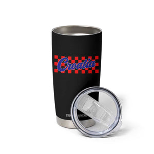 Croatia Tumbler Cup Checkered Retro Hrvatska Zagreb Croatian TS10 Print Your Wear