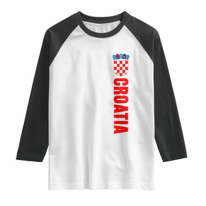 Croatia Raglan Shirt Vintage Hrvatska Zagreb Croatian TS10 White Black Print Your Wear