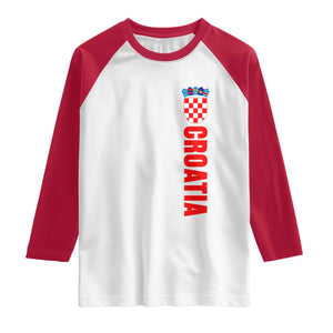 Croatia Raglan Shirt Vintage Hrvatska Zagreb Croatian TS10 White Red Print Your Wear