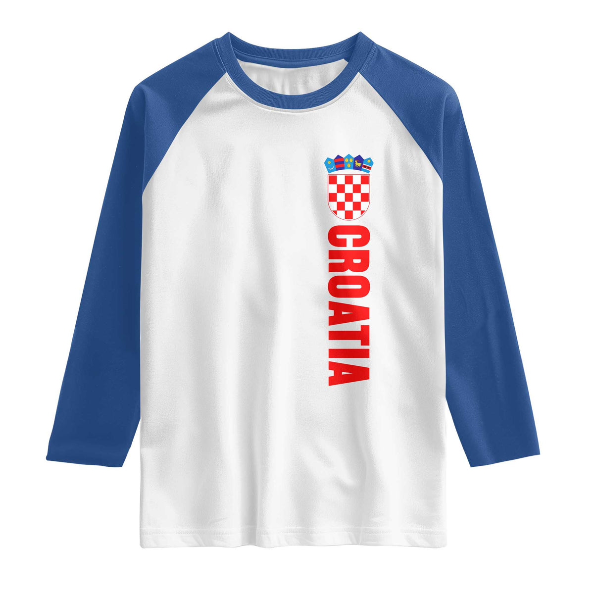 Croatia Raglan Shirt Vintage Hrvatska Zagreb Croatian TS10 White Royal Print Your Wear