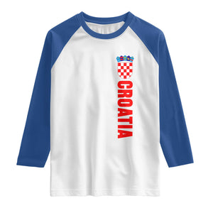 Croatia Raglan Shirt Vintage Hrvatska Zagreb Croatian TS10 White Royal Print Your Wear