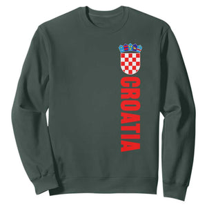 Croatia Sweatshirt Vintage Hrvatska Zagreb Croatian TS10 Dark Forest Green Print Your Wear