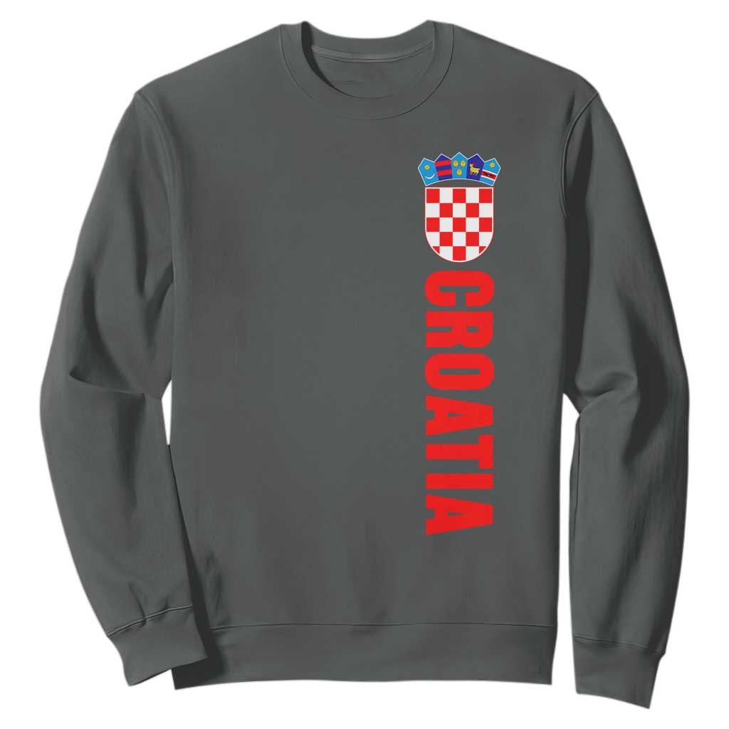Croatia Sweatshirt Vintage Hrvatska Zagreb Croatian TS10 Dark Heather Print Your Wear