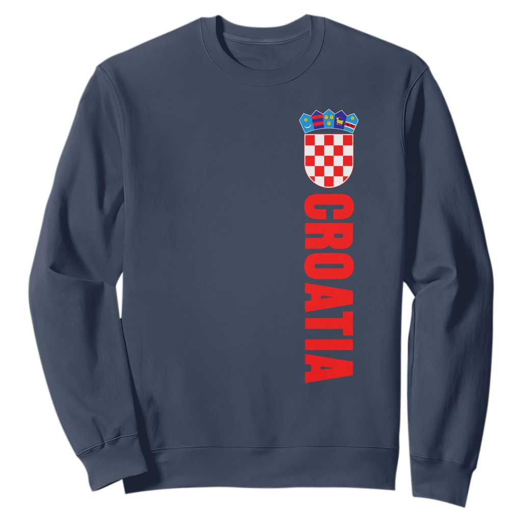 Croatia Sweatshirt Vintage Hrvatska Zagreb Croatian TS10 Navy Print Your Wear