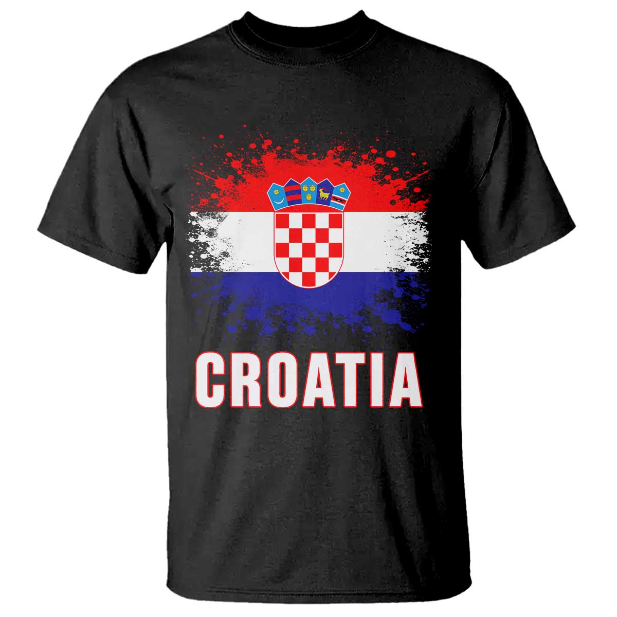 Croatia T Shirt Retro Vintage Watercolors Sport Hrvatska Flag Croatian TS10 Black Print Your Wear