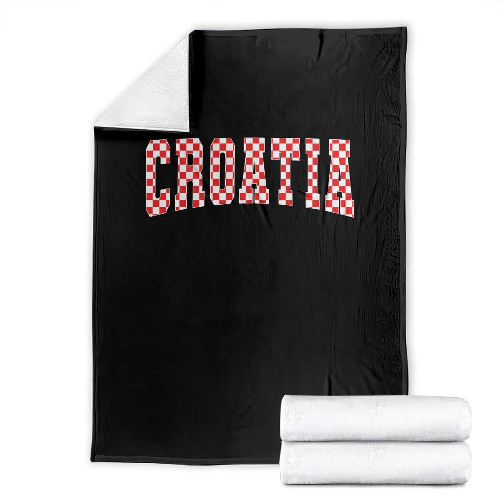 Vintage Croatia Throw Blanket Retro Varsity Hrvatska Flag Zagreb Croatian TS10 Black Print Your Wear