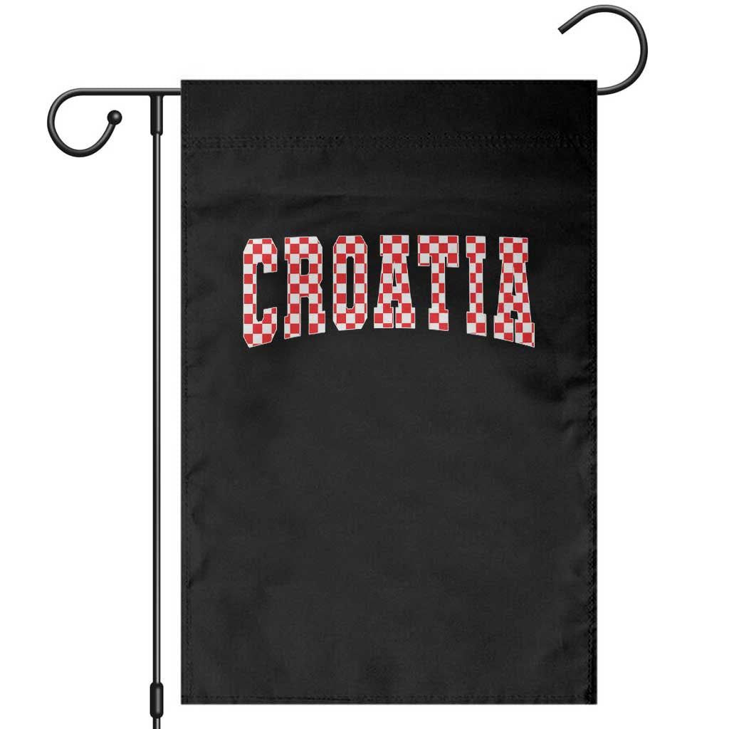 Vintage Croatia Garden Flag Retro Varsity Hrvatska Flag Zagreb Croatian TS10 Black Print Your Wear