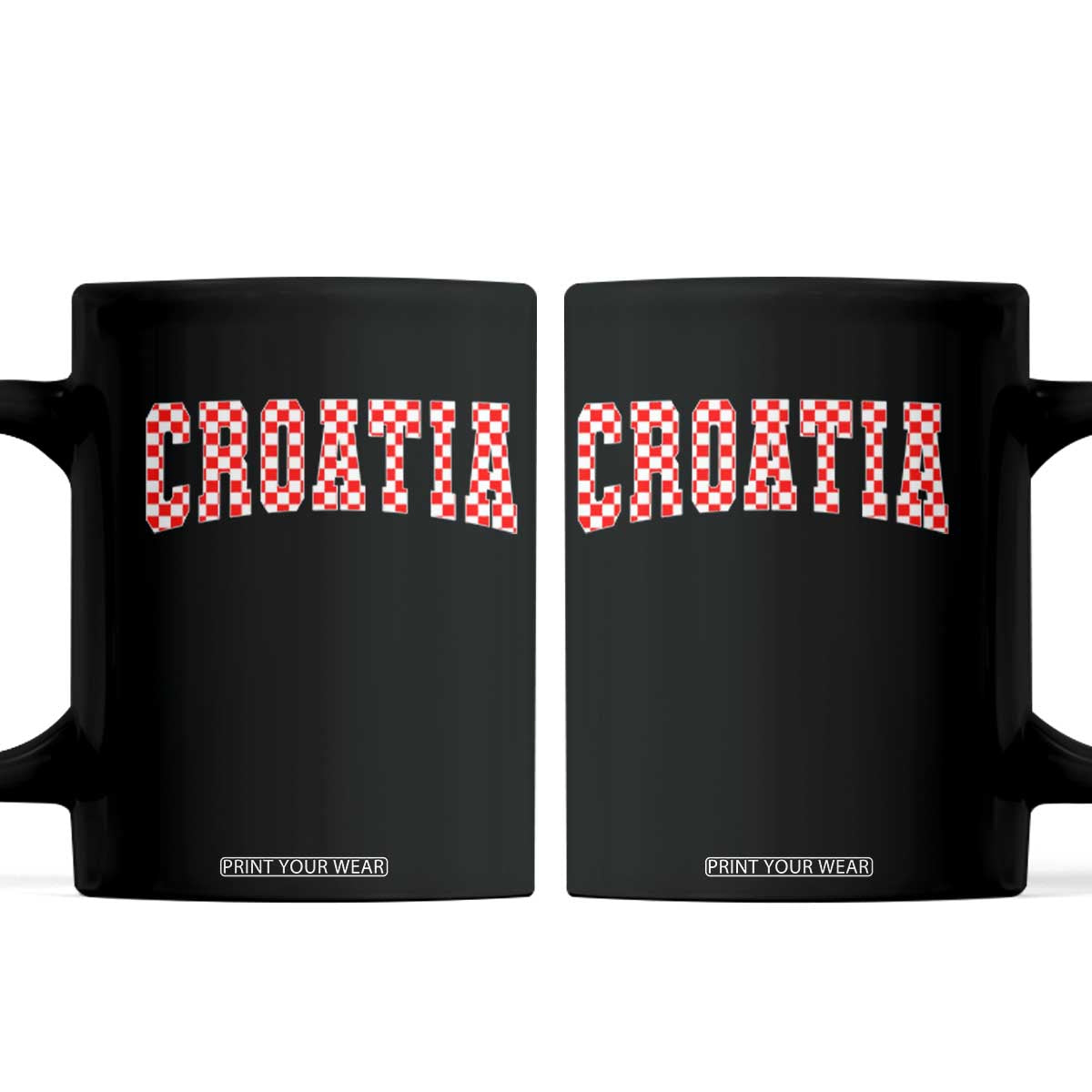 Vintage Croatia Coffee Mug Retro Varsity Hrvatska Flag Zagreb Croatian TS10 Black Print Your Wear