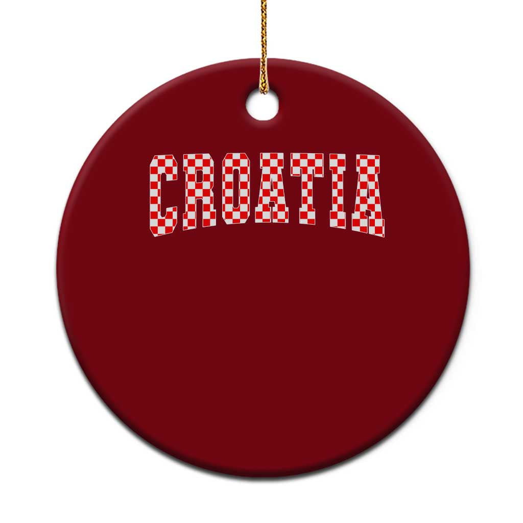 Vintage Croatia Ceramic Ornament Retro Varsity Hrvatska Flag Zagreb Croatian TS10 1pc Red Print Your Wear