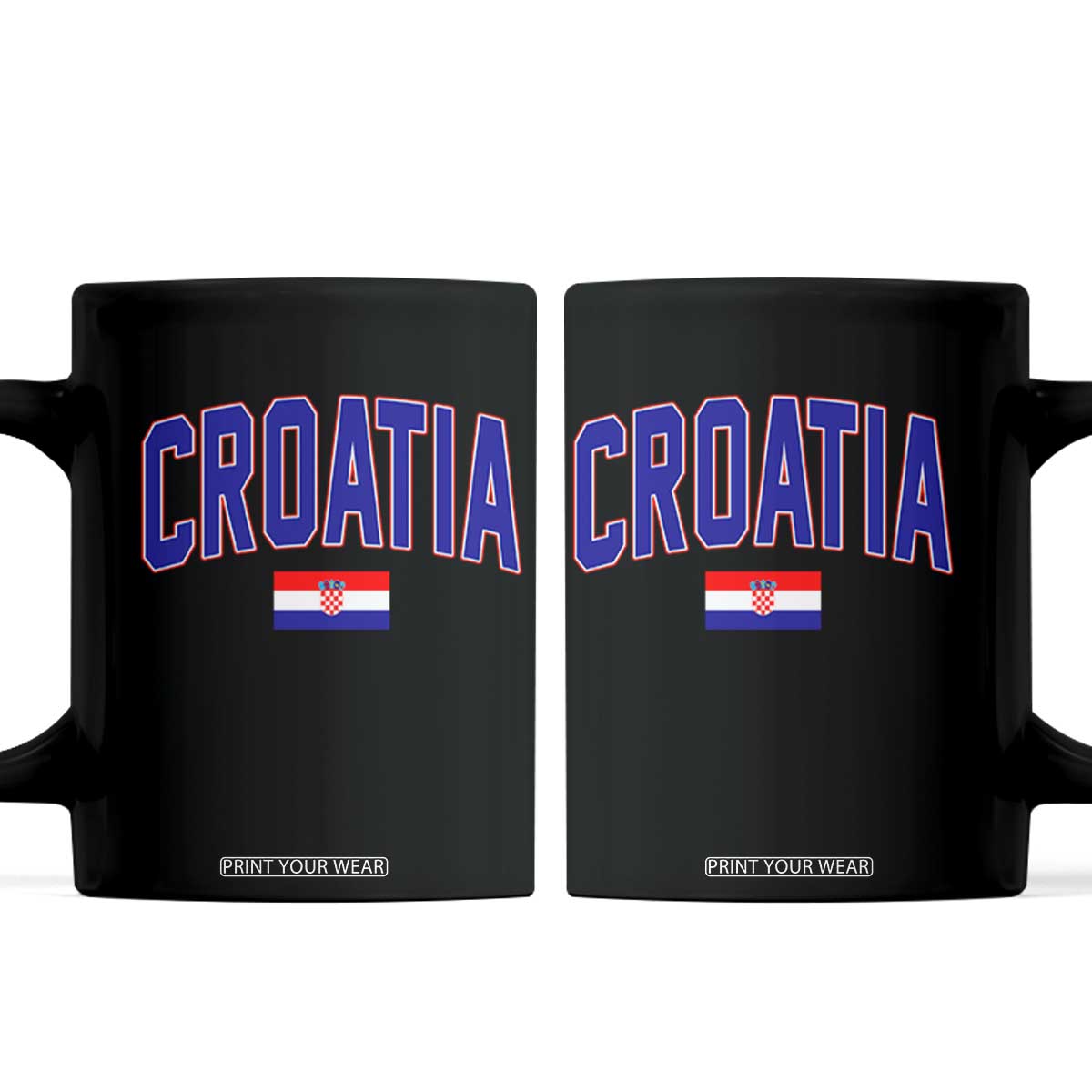 Croatia Flag Coffee Mug Vintage Hrvatska Flag Zagreb Croatian Jersey Retro TS10 Black Print Your Wear