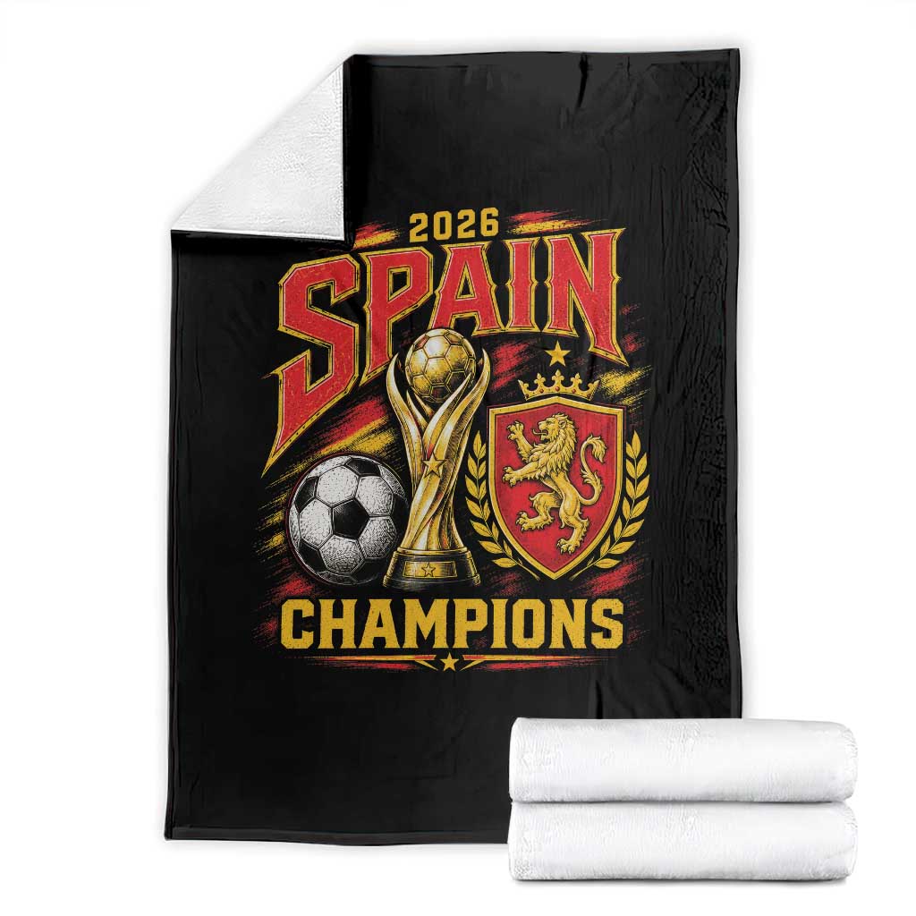 Spain Champions 2026 Throw Blanket Spanish Soccer Fan Graphic TS10 Black Print Your Wear
