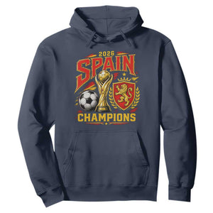 Spain Champions 2026 Hoodie Spanish Soccer Fan Graphic TS10 Navy Print Your Wear