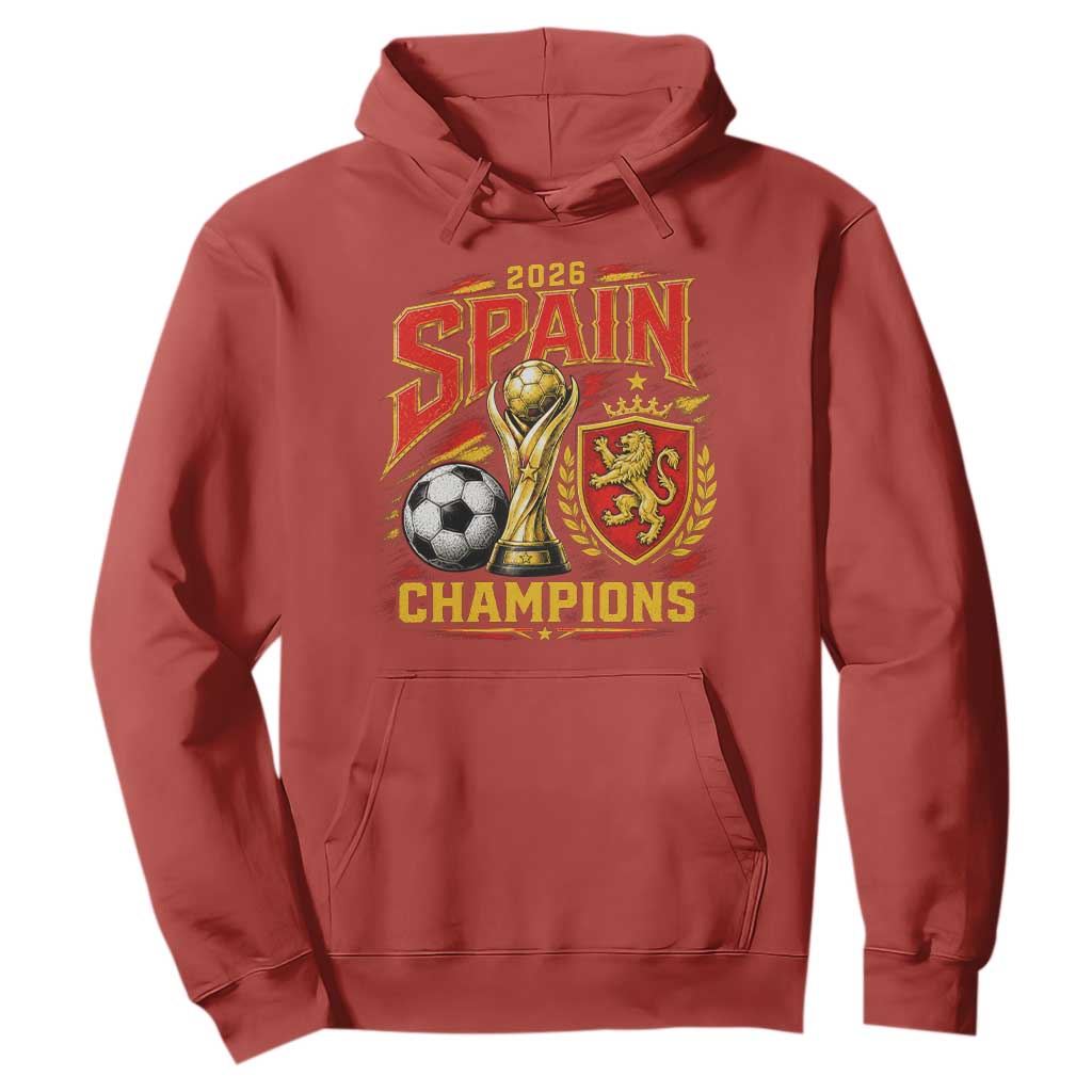 Spain Champions 2026 Hoodie Spanish Soccer Fan Graphic TS10 Red Print Your Wear