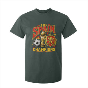 Spain Champions 2026 T Shirt For Kid Spanish Soccer Fan Graphic TS10 Dark Forest Green Print Your Wear
