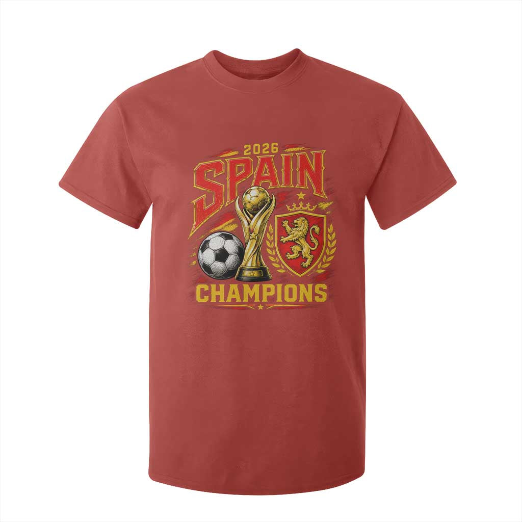 Spain Champions 2026 T Shirt For Kid Spanish Soccer Fan Graphic TS10 Red Print Your Wear