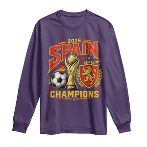 Spain Champions 2026 Long Sleeve Shirt Spanish Soccer Fan Graphic TS10 Purple Print Your Wear