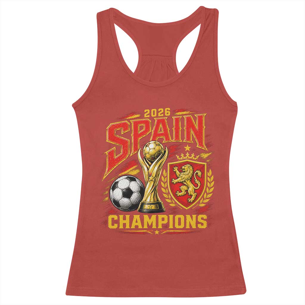 Spain Champions 2026 Racerback Tank Top Spanish Soccer Fan Graphic TS10 Red Print Your Wear