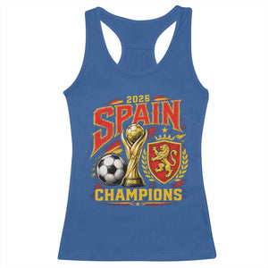 Spain Champions 2026 Racerback Tank Top Spanish Soccer Fan Graphic TS10 Royal Blue Print Your Wear