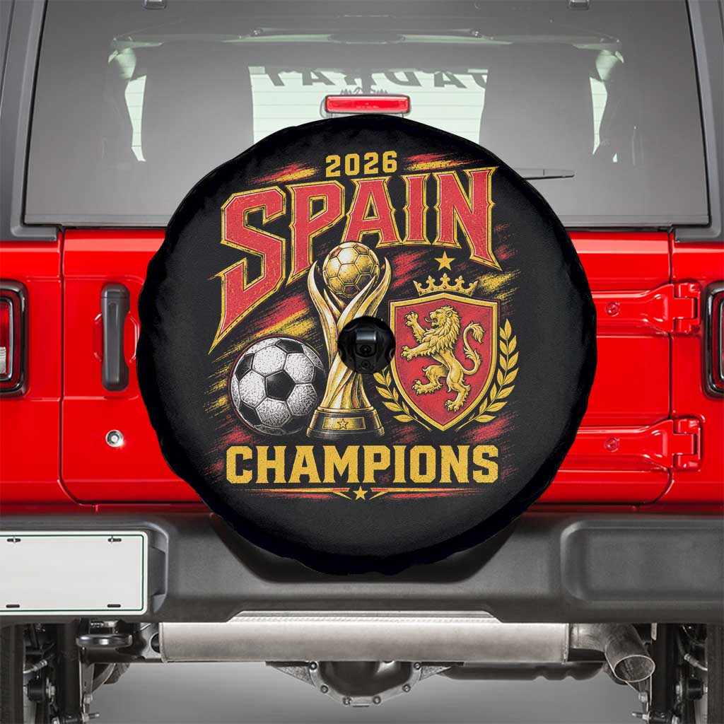 Spain Champions 2026 Spare Tire Cover Spanish Soccer Fan Graphic TS10 Black Print Your Wear