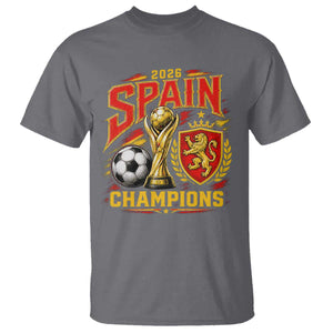 Spain Champions 2026 T Shirt Spanish Soccer Fan Graphic TS10 Charcoal Print Your Wear