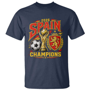 Spain Champions 2026 T Shirt Spanish Soccer Fan Graphic TS10 Navy Print Your Wear