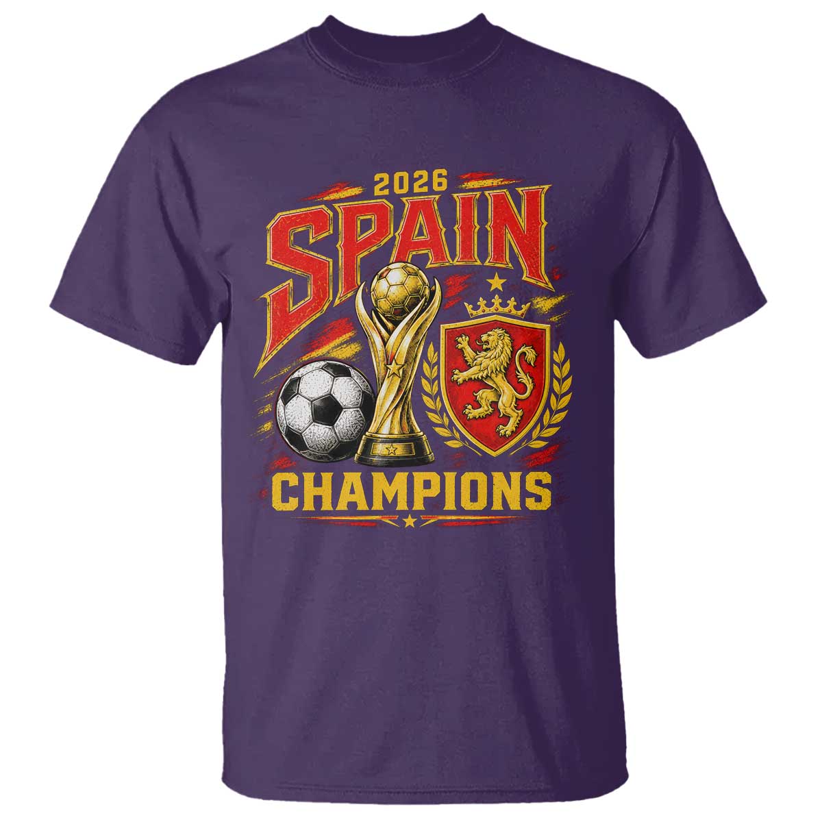 Spain Champions 2026 T Shirt Spanish Soccer Fan Graphic TS10 Purple Print Your Wear