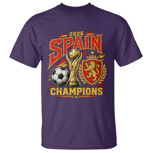 Spain Champions 2026 T Shirt Spanish Soccer Fan Graphic TS10 Purple Print Your Wear