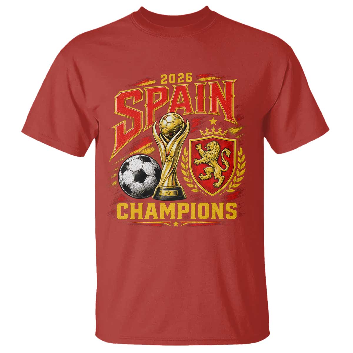 Spain Champions 2026 T Shirt Spanish Soccer Fan Graphic TS10 Red Print Your Wear
