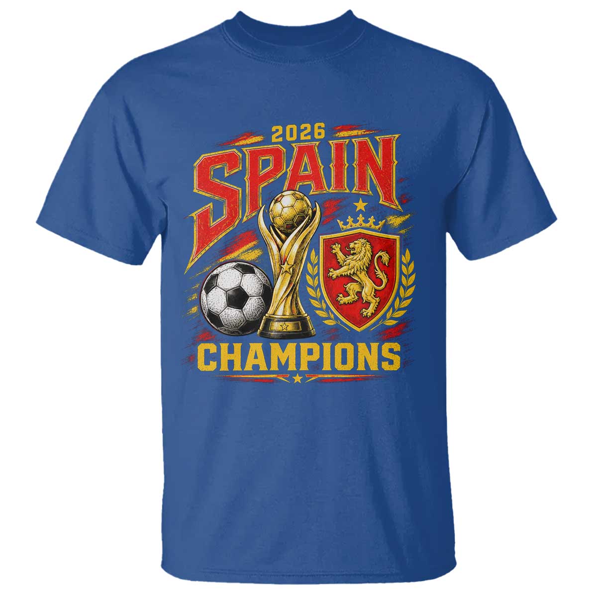 Spain Champions 2026 T Shirt Spanish Soccer Fan Graphic TS10 Royal Blue Print Your Wear