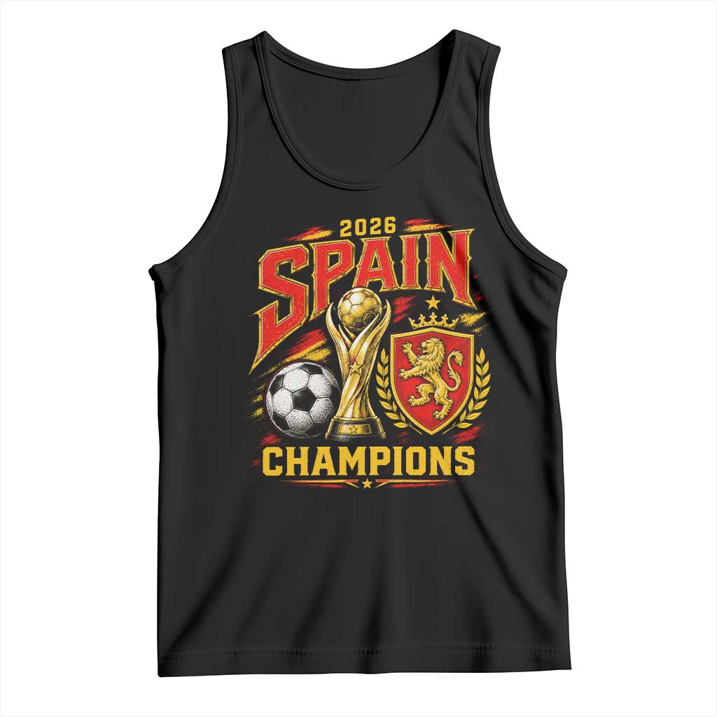 Spain Champions 2026 Tank Top Spanish Soccer Fan Graphic TS10 Black Print Your Wear