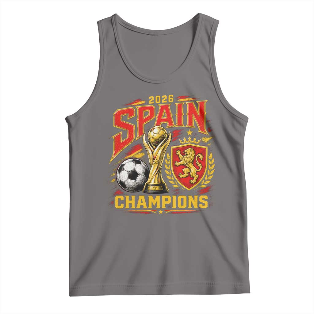 Spain Champions 2026 Tank Top Spanish Soccer Fan Graphic TS10 Deep Heather Print Your Wear