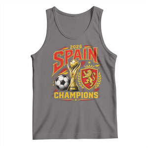 Spain Champions 2026 Tank Top Spanish Soccer Fan Graphic TS10 Deep Heather Print Your Wear