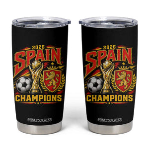 Spain Champions 2026 Tumbler Cup Spanish Soccer Fan Graphic TS10 Black Print Your Wear