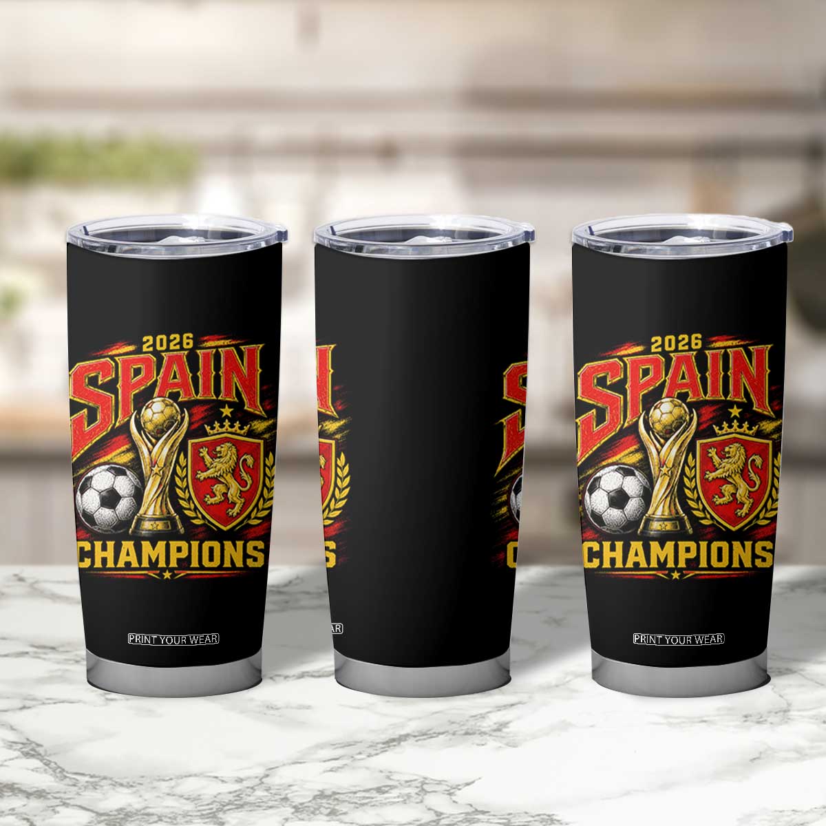 Spain Champions 2026 Tumbler Cup Spanish Soccer Fan Graphic TS10 Print Your Wear