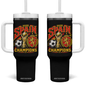Spain Champions 2026 Tumbler With Handle Spanish Soccer Fan Graphic TS10 One Size: 40 oz Black Print Your Wear