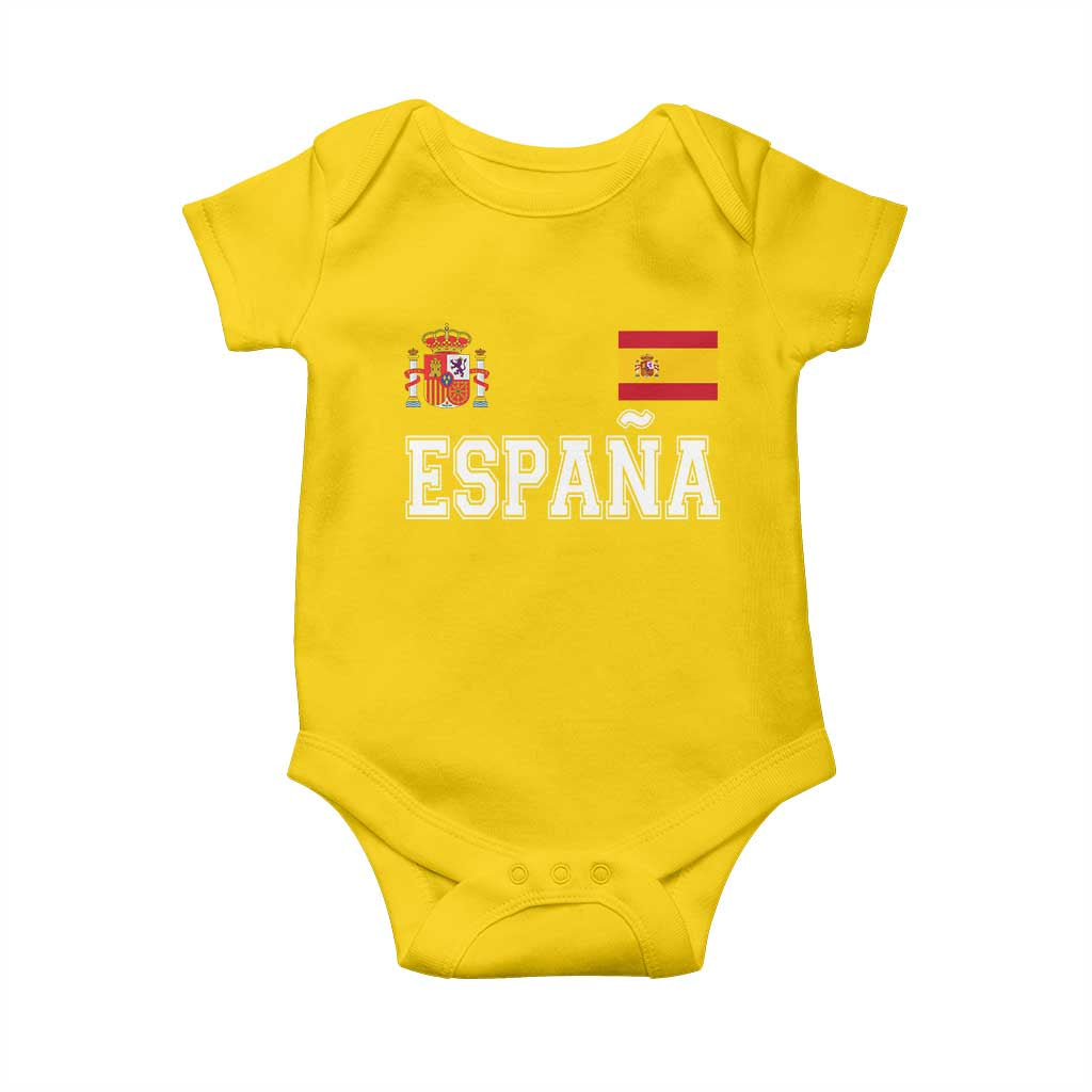 Spain Espana Baby Onesie Vintage Spanish Flag Royal Crest Graphic TS10 Daisy Print Your Wear