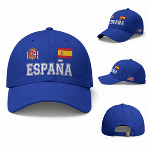 Spain Espana Baseball Cap Vintage Spanish Flag Royal Crest Graphic TS10 Baseball Cap Universal Fit Royal Blue Print Your Wear