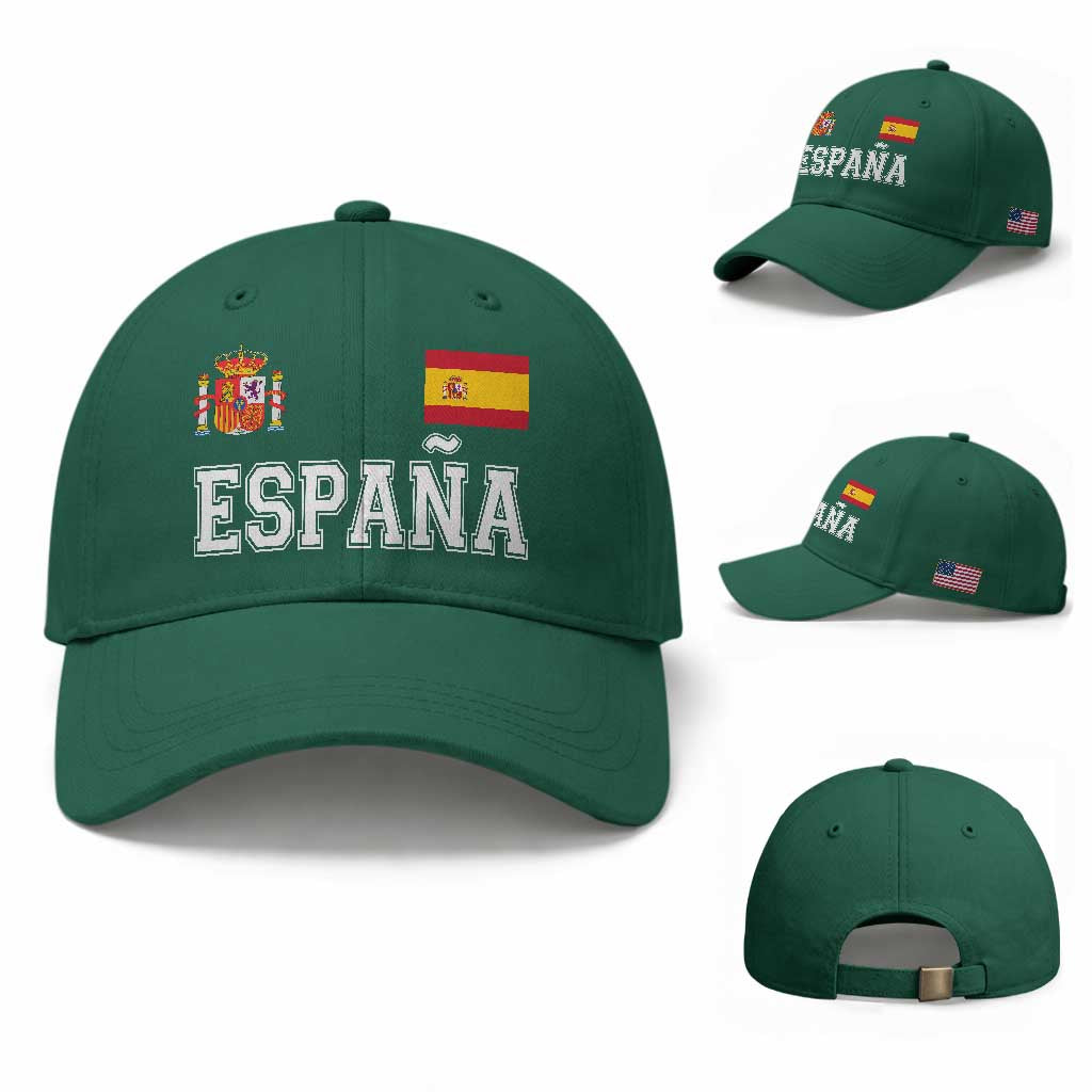 Spain Espana Baseball Cap Vintage Spanish Flag Royal Crest Graphic TS10 Baseball Cap Universal Fit Irish Green Print Your Wear