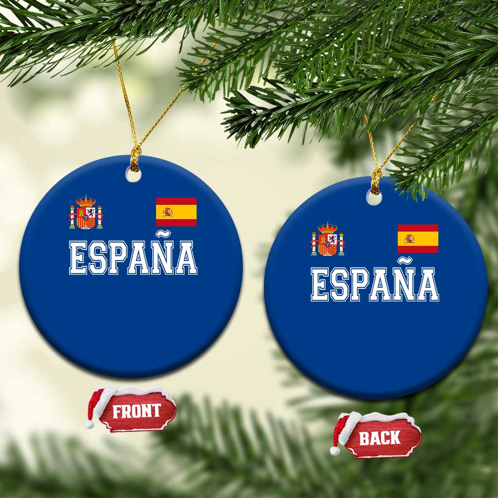 Spain Espana Ceramic Ornament Vintage Spanish Flag Royal Crest Graphic TS10 1pc Blue Print Your Wear