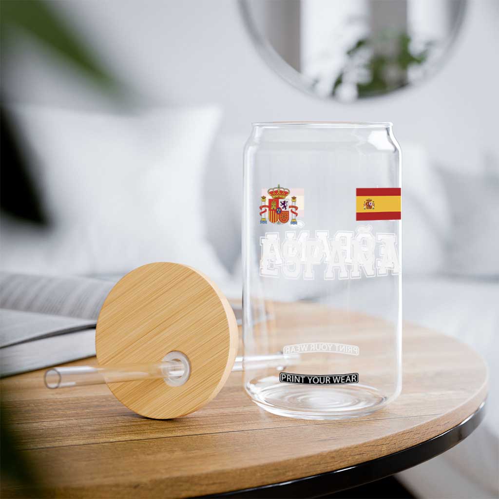 Spain Espana Glass Can Vintage Spanish Flag Royal Crest Graphic TS10 Print Your Wear