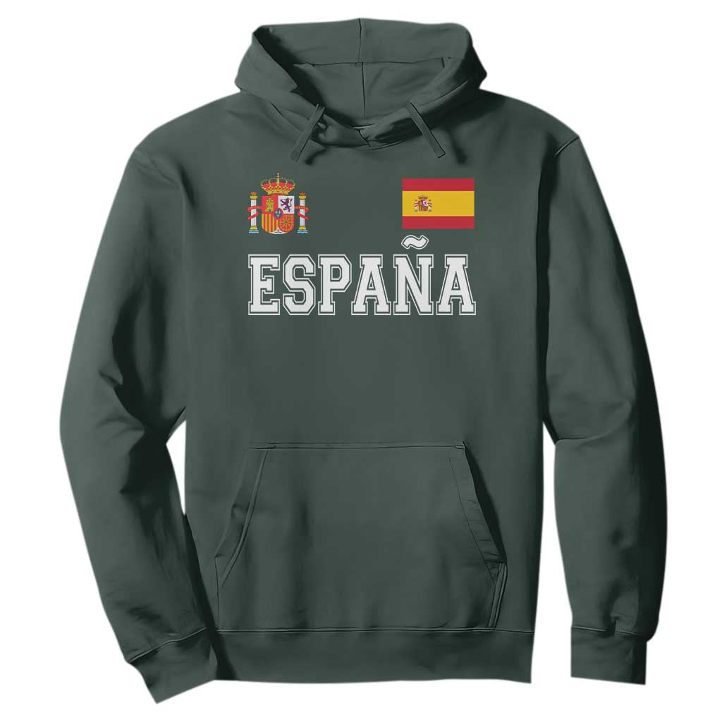 Spain Espana Hoodie Vintage Spanish Flag Royal Crest Graphic TS10 Dark Forest Green Print Your Wear