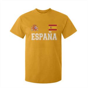 Spain Espana T Shirt For Kid Vintage Spanish Flag Royal Crest Graphic TS10 Gold Print Your Wear
