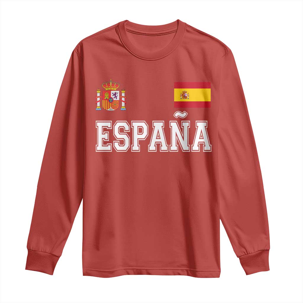 Spain Espana Long Sleeve Shirt Vintage Spanish Flag Royal Crest Graphic TS10 Red Print Your Wear