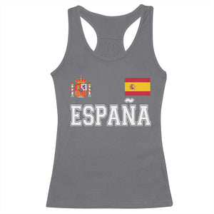 Spain Espana Racerback Tank Top Vintage Spanish Flag Royal Crest Graphic TS10 Charcoal Print Your Wear