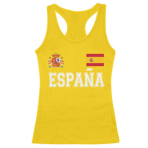 Spain Espana Racerback Tank Top Vintage Spanish Flag Royal Crest Graphic TS10 Daisy Print Your Wear