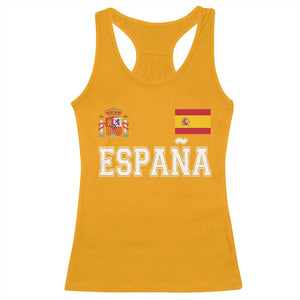 Spain Espana Racerback Tank Top Vintage Spanish Flag Royal Crest Graphic TS10 Gold Print Your Wear