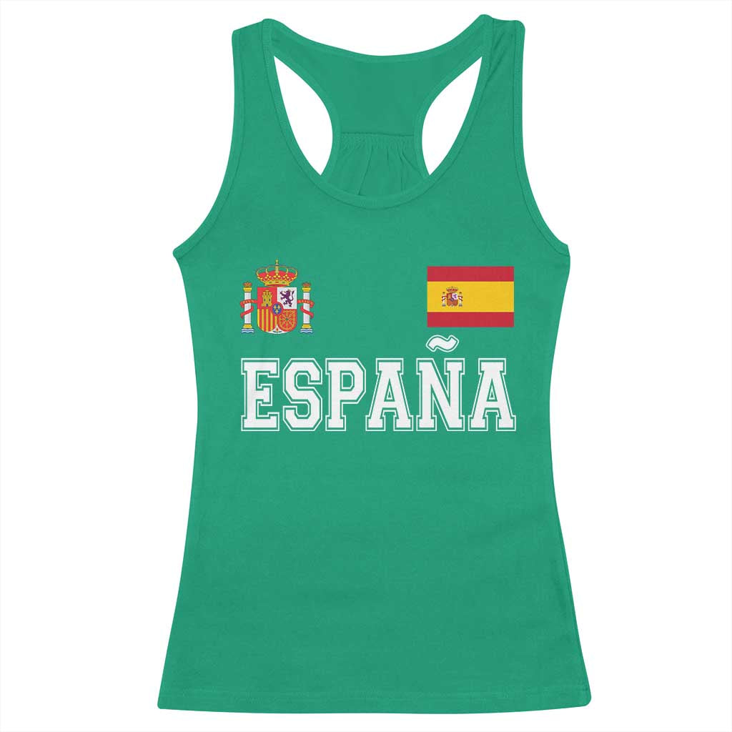 Spain Espana Racerback Tank Top Vintage Spanish Flag Royal Crest Graphic TS10 Irish Green Print Your Wear