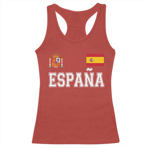 Spain Espana Racerback Tank Top Vintage Spanish Flag Royal Crest Graphic TS10 Red Print Your Wear